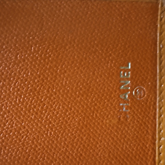 CHANEL COCO Mark Orange Leather Bifold Long Wallet with the STICKER and box - Picture 10 of 16